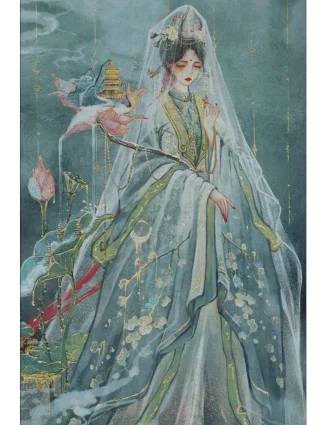 Ancient style beauty 14CT 16CT Printed Canvas Cross Stitch DIY Set Chinese Pattern Kit Home Needlework Embroidery150 Colors